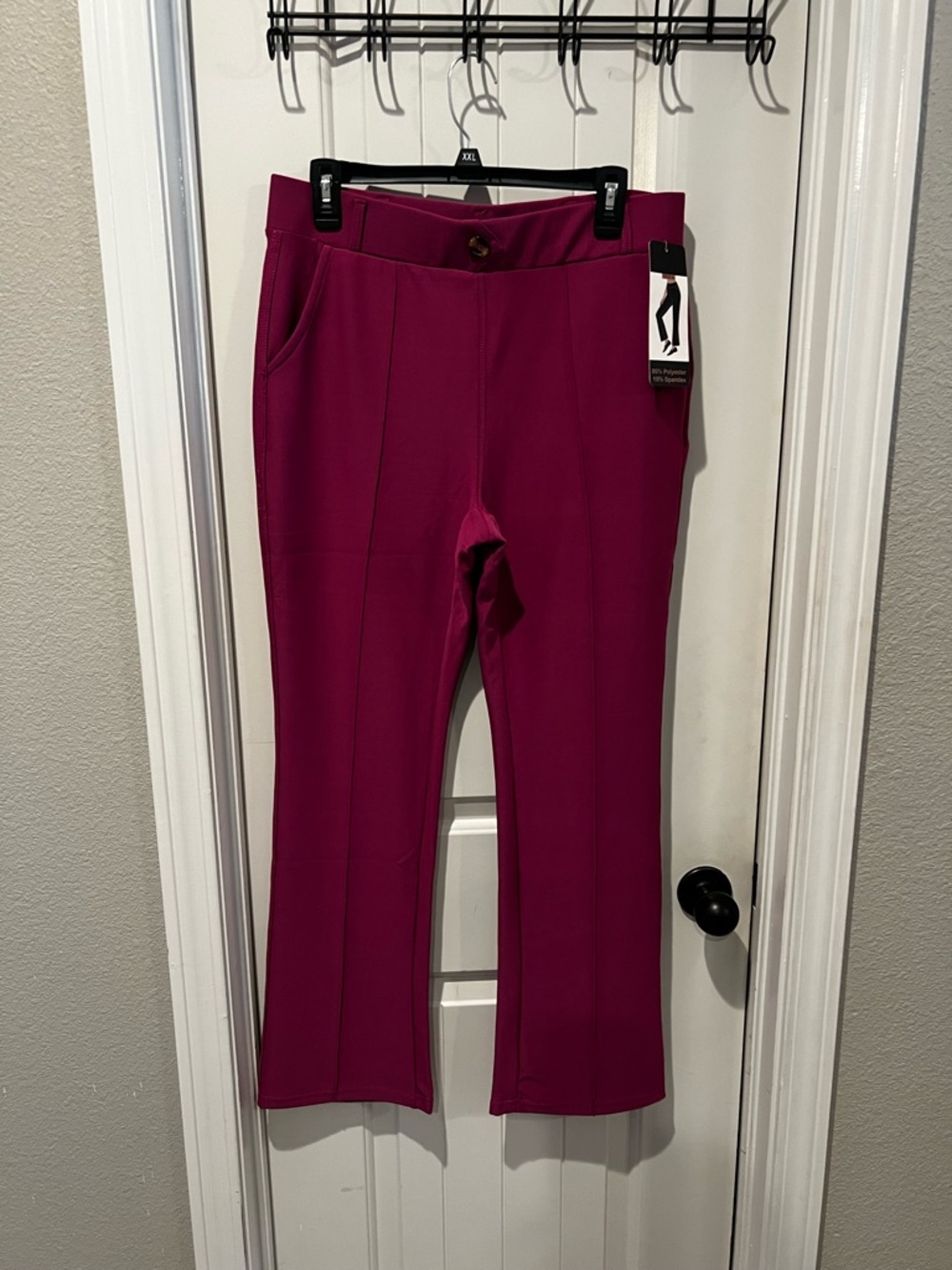 NWT Wide Leg R.SOFIA bootcut Ponte Pants in Fuchsia pink burgundy women’s large